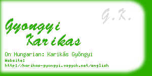 gyongyi karikas business card