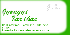 gyongyi karikas business card